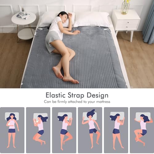 Wärmeunterbett 160 x 140 cm für Doppelbett mit 2 Temperaturzonen & Abschaltautomatik, 4 Heizstufen, Schnellaufheizung, Abnehmbarer Controller, Einfache Matratzenfixierung