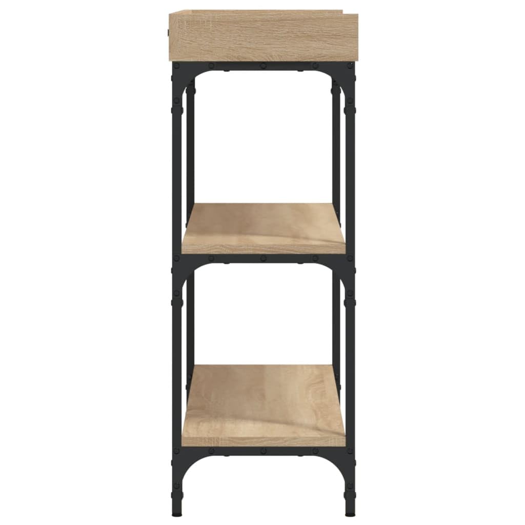 vidaXL Table Console avec étagères chêne Sonoma 100x30x80 cm