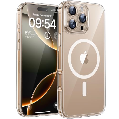 TOCOL Coque pour iPhone 16 Pro, Compatible avec MagSafe, Transparent