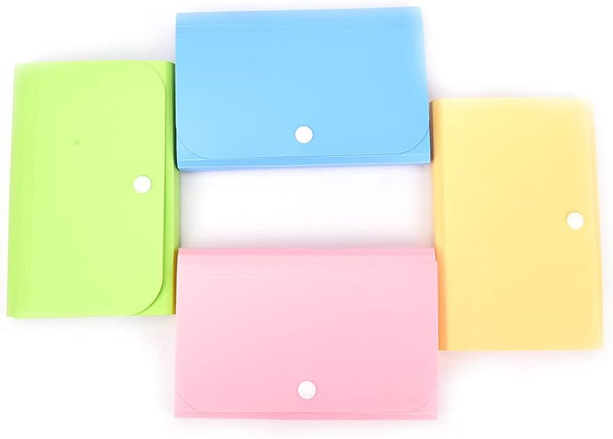 Mini Office File Document Bag Pouch Bills Folder Card Holder Fastener ZY : Office Products