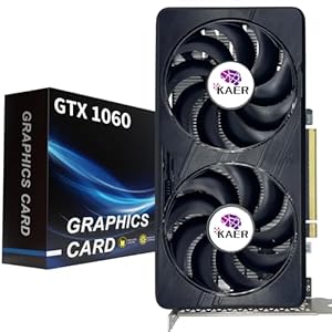 KAER NVIDIA Geforce GTX1060 Gaming Graphics Card(PCIe×16 2.0 ,3G GDDR5 Memory) 192 Bit or PC Video Card with Dual Fans Computer Gpu with DVI HDMI DP Output…
