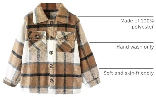 Image of Girls Flannel Plaid Button Down Long Sleeve Shirt Jacket Shackets