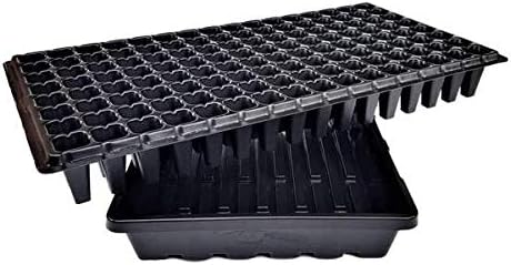 Bootstrap Farmer 128 Cell Tray Combo with 1020 Trays No Holes Black 5-Pack