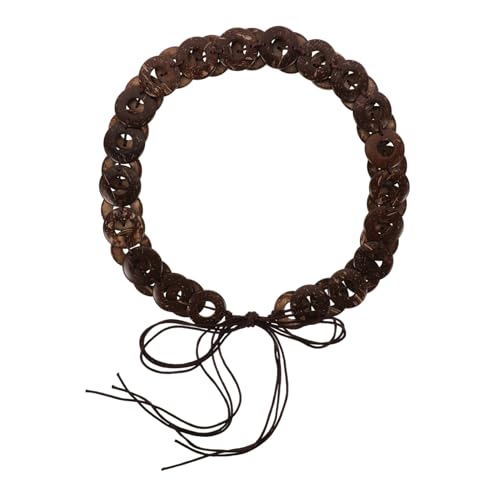 Homoyoyo Fashionable Handwoven Coconut Shell Waist Belt Vintage Style Belt for Women for Dresses Casual Outfits and Unique Fashion Statement