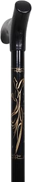 Transformacion Pongnas Black Height Adjustable Metal Cane 716392