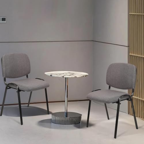 Image of CLATINA Stackable Waiting Room Chairs, Cloth Fabric Guest Reception Chair with Upholstered Thickene Seat and Back Support, Stacking Chair Metal Leg for Office School Church Conference, Gery, 20 Pack