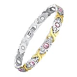 【Regalo elegante】Hermoso diseño y salud para tu cuerpo. Elegante pulsera magnética de cristal perfecta para mamá, esposa, novia, dama durante el cumpleaños, aniversario, etc.