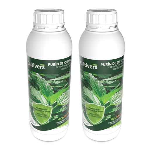 Cultivers Purín de Ortiga Ecológico Plantas 2x1 L. Fungicida Corrige la clorosis férrica. Sustancia Básica Natural Abono preventivo contra las plagas control de hongos. Poder Reverdeciente