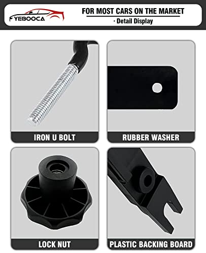 Yebooca 4 Pcs Universal Stainless Steel Roof Box U-Bolt Clamps Rooftop Cargo Carrier Rack Bolts Car Van Mounting Accessories U-Bracket Clips With 8 Lock Nuts 2 Strap Kit For Most Cars #TOP5