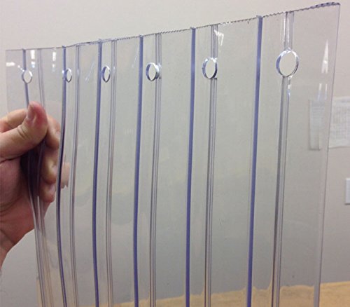 Strivide - Strip Door Curtain Kit - 96 In. (8 Ft) Width X 108 In. (9 Ft) Height - Ribbed - Anti Scratch 8 In. Wide X .131 Thick Strips With 50% Overlap #TOP1