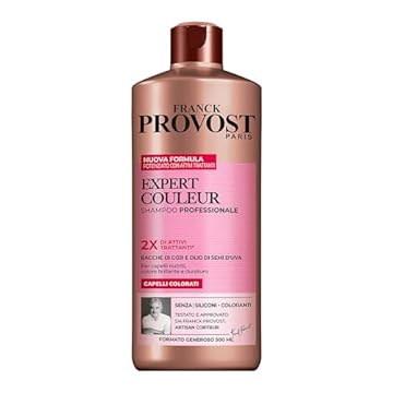 Franck Provost, Expert Couleur, Shampoo Professionale Per Capelli Colorati, Per Capelli Nutriti e Lucenti, Con Bacche di Goji e Olio di Semi, 500 ml