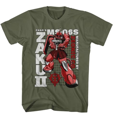 モビルスーツ Tシャツ MS-06F ZAKU II Mobile Suit Gundam Zaku II Anime TV Series Japanese Men's