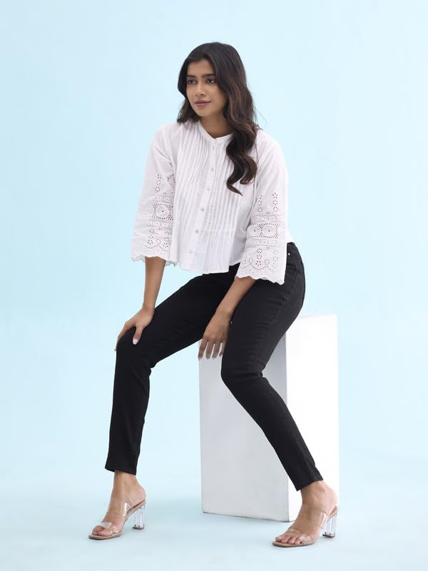 Image of GO COLORS Soft Cotton Blend Skinny Jeans Full Length for Women| Breathable, Mid Rise