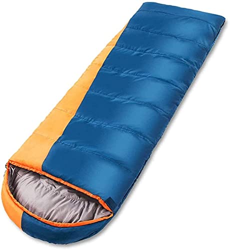 Sac de couchage rectangulaire bleu pour camping d'été et voyage compact