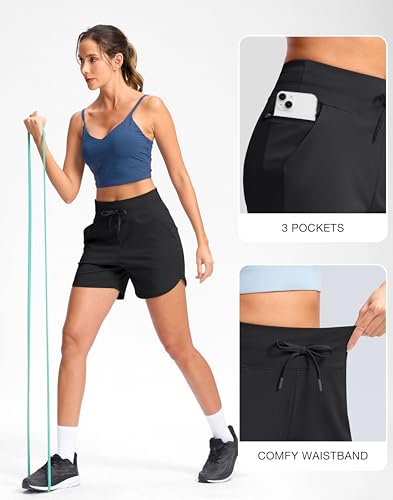 G Gradual Women's 5" Athletic Running Shorts with Zip Pockets Stretchy Quick Dry High Waisted for Workout Gym Hiking4