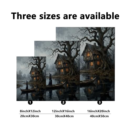 Cuadro de bruja gótica para renovar paredes vacías con arte místico de Halloween 6