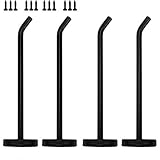 Rannb Robe Hook Coat Hook Heavy Duty Long Nose Wall Mount Hook Stainless Steel Black Matt Surface 145mm/5.7' Length - Pack of 4