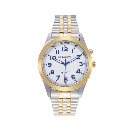 QINGQIAN Orologio parlante inglese adatto per anziani e ipovedenti per lo stile degli uomini