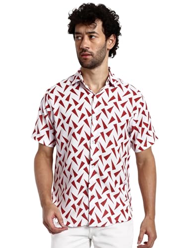 Image of Leriya Fashion Men's Rayon Shirt - Summer Button Down Shirts | Half Sleeve Printed |Formal |Casual Stylish (Available in Plus Size)