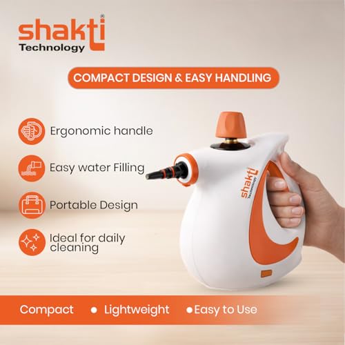 Image of Shakti Technology Steam Blast Multi-Purpose Steam Cleaner for Home - Kills 99.9% Germs - 1000W High Pressure Power for Tough Grease, Kitchen Chimney & Car Detailing