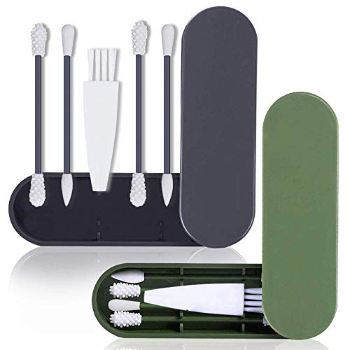 Preisvergleich Produktbild Jennary WattestäBchen Wiederverwendbar, 8PCS Silikon Umweltfreundliche Behoben Wattestäbchen Doppelköpfiges WattestäBchen (Green & Gray)