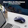 TECKNET Bluetooth Mouse, Wireless Mouse Rechargeable Tri-Mode Bluetooth 5.0/3.0+2.4G for Laptop, Silent 4800DPI PC Computer Mice with 6 Adjustable Levels for Windows, Mac, Linux, Chrome, Blue #4