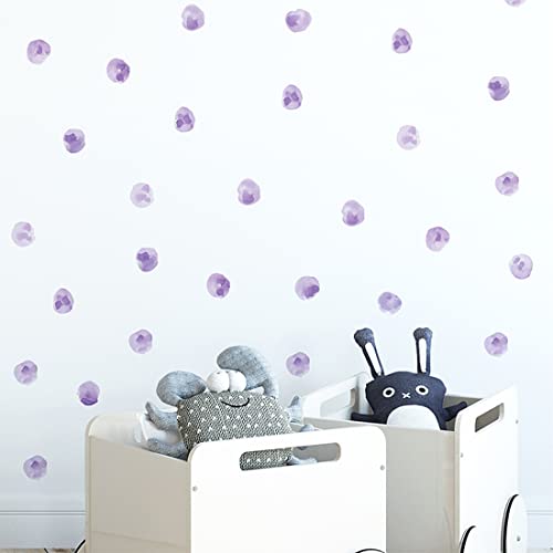 Hingsong Purple Polka Dot Wall Decals Diy Vinyl Watercolor Dots Wall Stickers For Kids Baby Living Room Bedroom Nursery Decorations (Dots-001) #TOP1