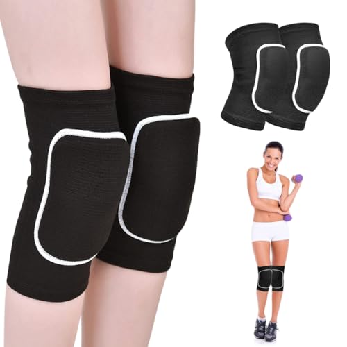 Androxeda 1 Paire de Genouillère Stretch Épaisse et Antidérapante, Genouillère de Sport et de Danse, Protège-Genoux Confortable pour Volleyball, Yoga, Course à Pied, M