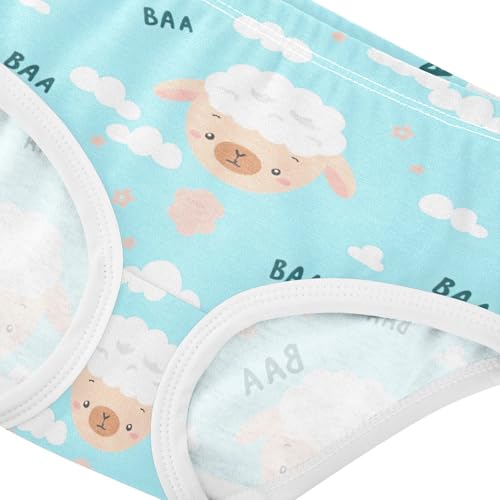 Cotton Toddler Underwear Floral Adorable Sheep Light Blue Clouds Panties Little Girl Durable Kids Undies Briefs 2t4