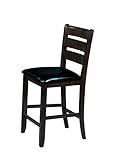 ACME Urbana Counter Height Chair (Set-2) - - Black PU & Espresso