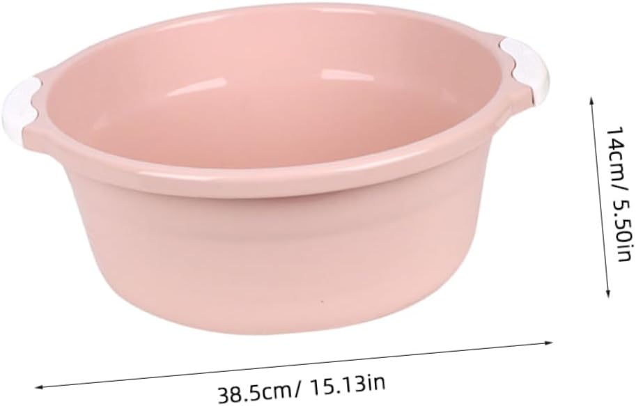 SOLUSTRE 2Pcs Plastic Washbasin Round Wash Basin Cleaning Pail Shampoo Basin Dish Bowl Laundry Bowl Small Multipurpose Washtub for Face Cleansing Foot Bath