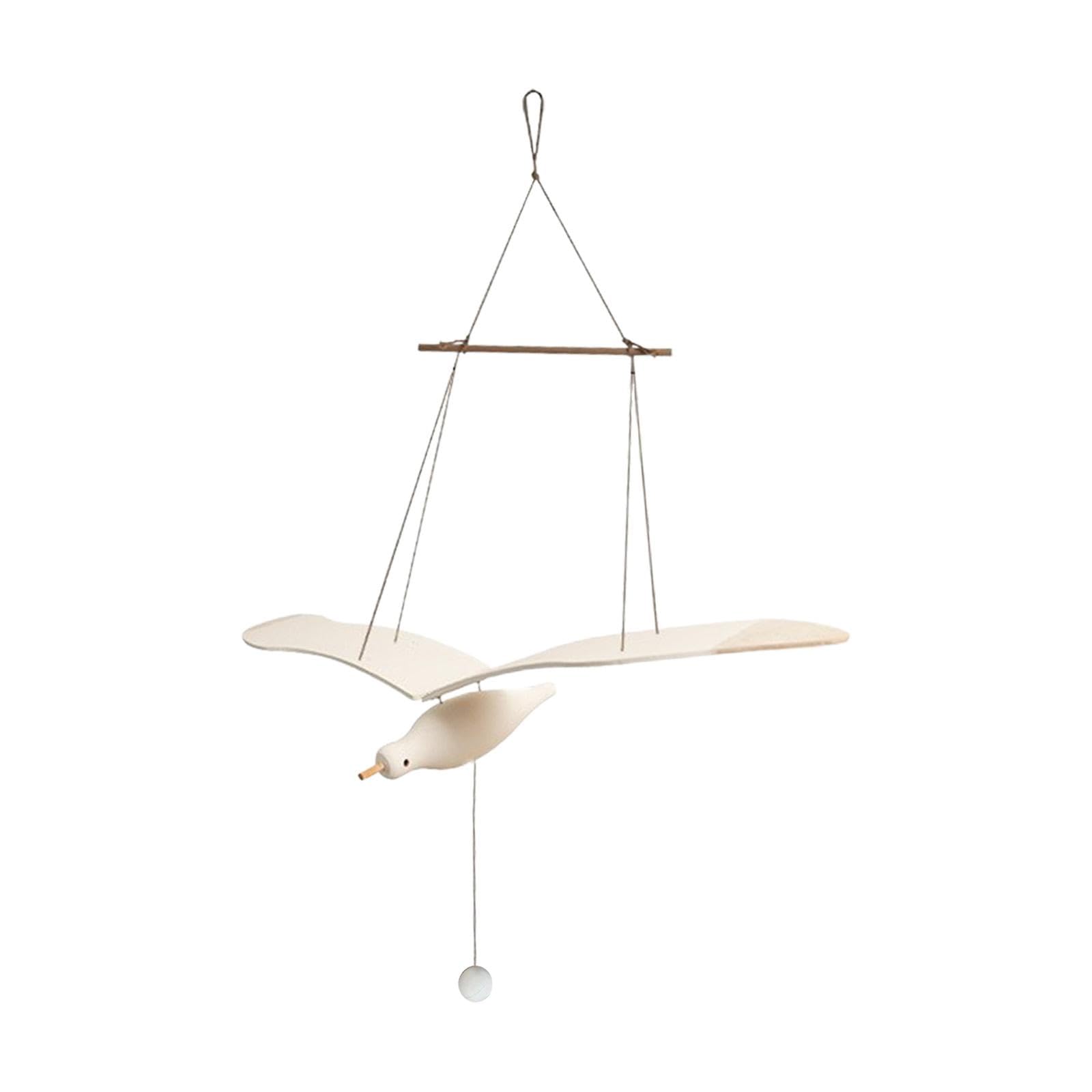 F Fityle Gabbiano Mobile in Legno, Decorazione da Appendere con gabbiani in Legno, Decorazione Unica da Appendere al soffitto con Gabbiano, per Soggiorno e