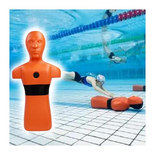 Pool Rescue Training Dummy for Water Safety Courses, 39.4 in Realistic PE Emergency Drill Model, Lifesaving Training Dummy for Drowning Simulation Experiment(Orange)