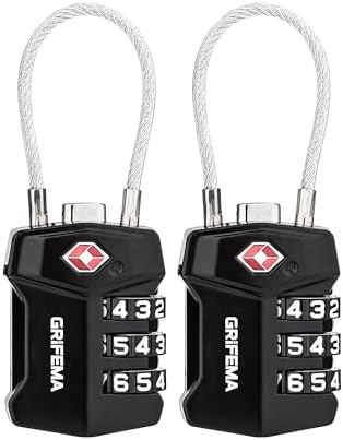 GRIFEMA [Pack de 2] Candados TSA para Maletas, Candados de Seguri...
