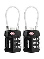 GRIFEMA [2er Pack] TSA-geprüftes Reiseschloss mit 3-stelligem Code – Bruchfestes Stahlkabel, Kombinationsschloss aus Zinklegierung für Koffer, Rucksack, Sporttasche, Schließfach – Schwarz