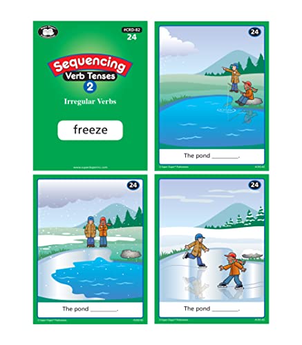 Super Duper Publications | Sequencing Regular And Irregular Verb Tenses Set 2 Fun Deck | Communication And Early Reader Skills Flash Cards | Educational Learning Materials For Children #TOP5