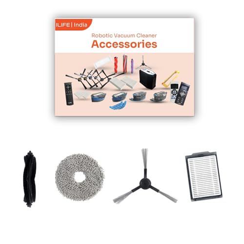 Image of ILIFE T60s Robot Vacuum Cleaner Original Accessories Combo Set with HEPA Filter, Side Brush, Mopping Cloth, and Roller Brush