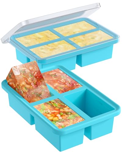 Image of KEMETHY Silicone Honeycomb Ice Cube Tray with Lid, 37 Cavity, Flexible, for Freezer, Whiskey, Bar, Pack of 2 (4 Cavity)