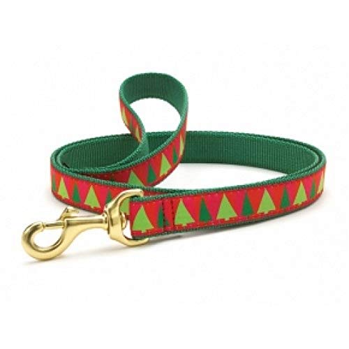 Up Country Festive Trees Dog Leash - 4 Ft Narrow