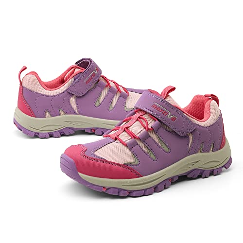Nortiv 8 Boys Girls Hiking Shoes Non Slip Outdoor Trekking Trails Walking Sneakers Purple Pink Size 1 Little Kid Snhs222K #TOP4