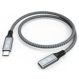 UVOOI 40Gbps Short USB 4 Extension Cable 1.5FT for Thunderbolt 4, USB C Extender Male to Female Cable Type C (240W Charging, 8K@60Hz/4K@240Hz) Compatible with MacBook,Docking,USB C Hub,iPhone 17,iPad