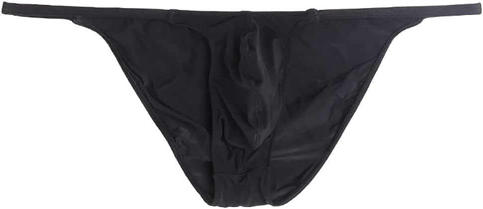 COMLIFEMens High Elastic Ice Silk High Cut Thin Half Back Triangle Panties