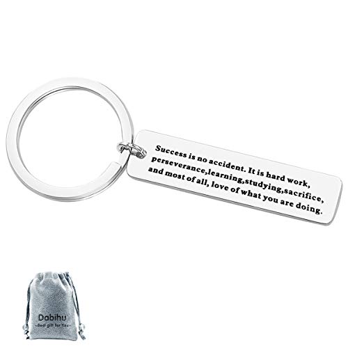 Success is No Accident Inspirational Quote Keychain Sport Player Motivational Gift keyring Encouragement jewelry Gift for Football Fans Soccer Players