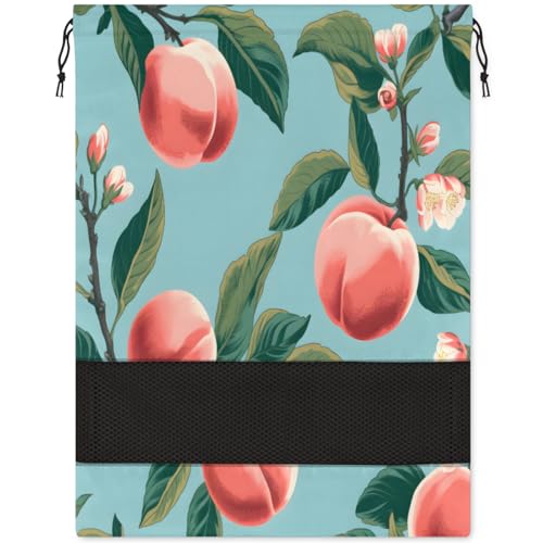 Fashion Peach Travel Shoe Bag Large Portable Drawstring Shoe Bag for Travel Dust-proof Shoe Storage Packing Organizer for Women and Men Shoe Pouch Cover