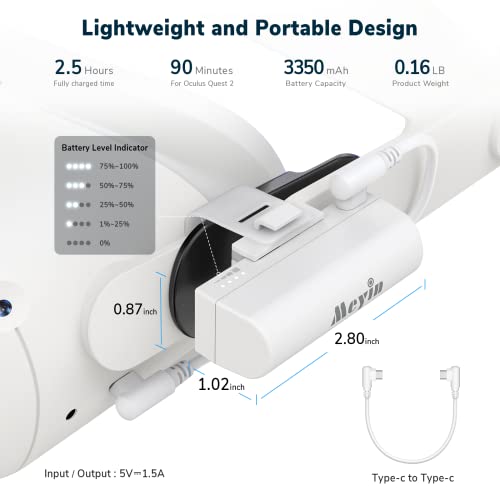 Head Strap With Battery Pack For Oculus Quest 2, Meyin 3350Mah Fast Charging Vr Power, Adjustable Strap And Ear Muffs Accessories For Quest 2, Enhanced Support & Gaming Immersion #TOP1