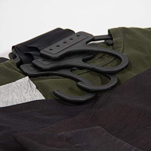 Cabides de viagem dobráveis Stow-N-Go, conjunto de 3 peças, preto, maximiza o espaço de armazenament