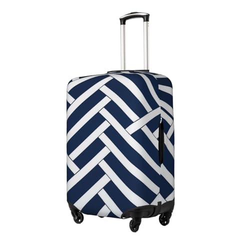 Travel Luggage Covers For Suitcase, Blue And White Line Elastic Suitcase Protector Washable Anti-Scratch Suitcase Baggage Cover Luggage Protector Fits 18-32 Inch Luggage2