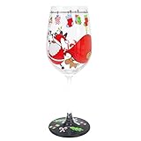 CHOOLD Santa Claus Artisan Hand-Painted Wine Glass,Premium Glasses Christmas Goblet Cocktails Glasses for Wife Party Birthday Wedding Christmas Housewarming-15oz