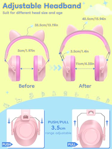 Image of Dr.meter Noise Cancelling Headphones for Kids: EM200 32dB Cute Kids Ear Protection Ear Muffs Toddler Autism Sensory Hearing Protection Noise Reduction Earmuffs for Fireworks, Concerts DIY Stickers