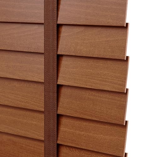 Genérico Persianas Ventanas De Madera, Estores Ventanas Horizontales De Privacidad, 20/30/40/50/60/80/90/100/120/130/150cm Cortinas Opaco/Aislantes Térmicas, Lamas De 50mm(Brown)